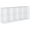 vidaXL gabionkurv med cover 450x100x200 cm galvaniseret jern