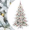 vidaXL Kunstigt Hinged Juletr&aelig; med 300 LED'er Hvid 180 cm PVC og St&aring;l