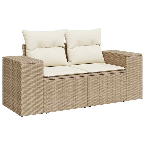 vidaXL sofas&aelig;t til haven 6 dele med hynder polyrattan beige