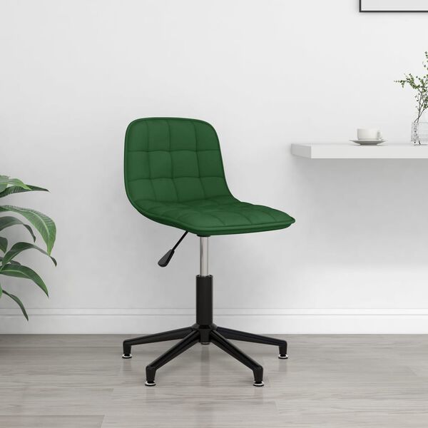 vidaXL drejelig spisebordsstol fl&oslash;jl m&oslash;rkegr&oslash;n