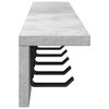 vidaXL V&aelig;gmonteret Jakkeholder Beton Gr&aring; 80 x 10,5 x 10,5 cm