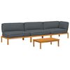 vidaXL Sofa S&aelig;t 4 stk. Antracit Massivt Akacietr&aelig;