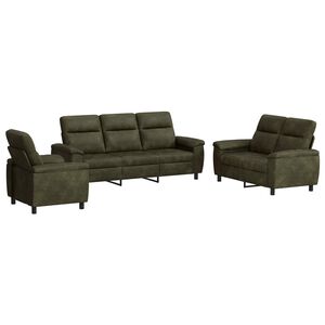 vidaXL Sofa S&aelig;t 3 pcs Brun Faux Suede L&aelig;der