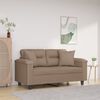 vidaXL 2-personers sofa m. puder hynder 120 cm mikrofiberstof gr&aring;brun