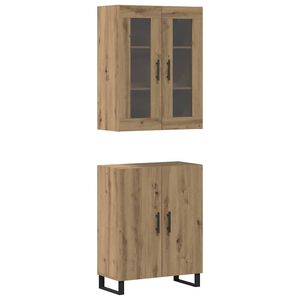 vidaXL Highboard 2 stk. artisan eg 69,5 x 34 x 180 cm Konstrueret tr&aelig;