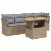 vidaXL sofas&aelig;t til haven 5 dele med hynder polyrattan beige