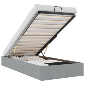 vidaXL osmannisk sengeramme uden madras 90x200 cm stof lysegr&aring;