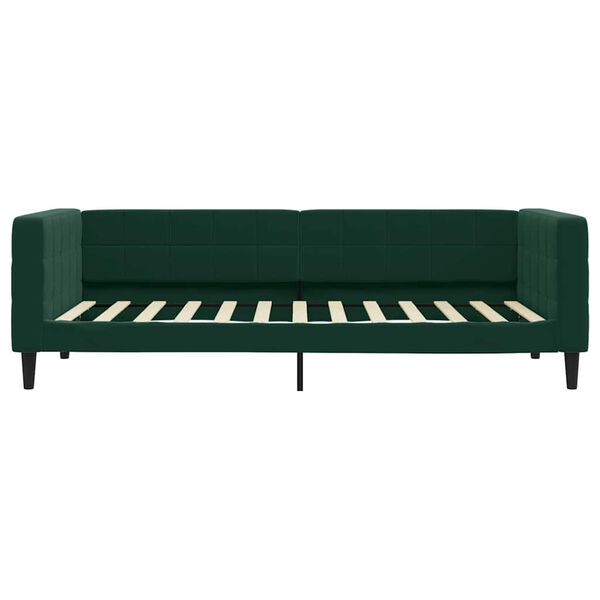 vidaXL daybed 100x200 cm velour m&oslash;rkegr&oslash;n