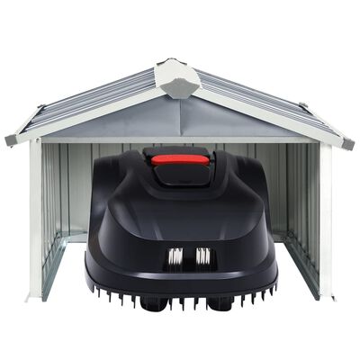 vidaXL garage til robotplæneklipper 92x97x63 cm galvaniseret stål grå