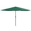 vidaXL parasol 390 cm metalstang gr&oslash;n