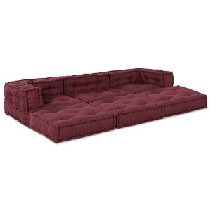vidaXL Modulssofa Enhed Stof Bordeaux 210 x 70 x 56 cm