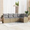 vidaXL Sofa S&aelig;t med pude 5 pcs Beige Polyester