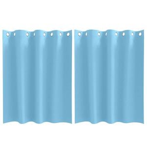 vidaXL M&oslash;rkl&aelig;gningsgardiner med ringe 2 stk. Lysebl&aring; 140 x 140 cm
