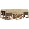 vidaXL Udend&oslash;rs sofagruppe med pude 7 pcs Naturlig og Beige