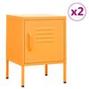 vidaXL natborde 2 stk. 35x35x51 cm st&aring;l sennepsgul