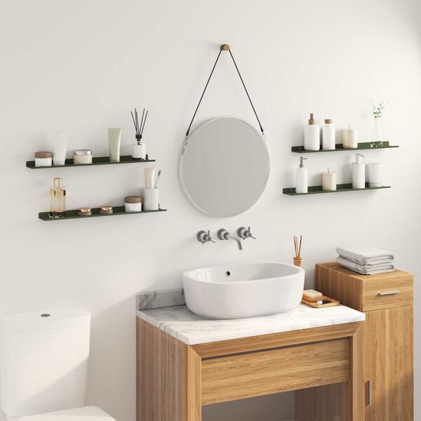 vidaXL Sv&aelig;vende hylde 4 pcs Oliven gr&oslash;n 60 x 8,5 x 2,5 cm St&aring;l