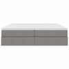 vidaXL Seng med opbevaring og madras Gr&aring;brun 180 x 200 cm Polyester