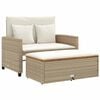 vidaXL 2-personers havesofa med hynder polyrattan og akacietr&aelig; beige