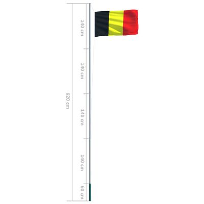 vidaXL belgisk flag og flagstang 6,2 m aluminium