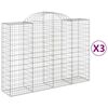 vidaXL buede gabionkurve 3 stk. 200x50x140/160 cm galvaniseret jern
