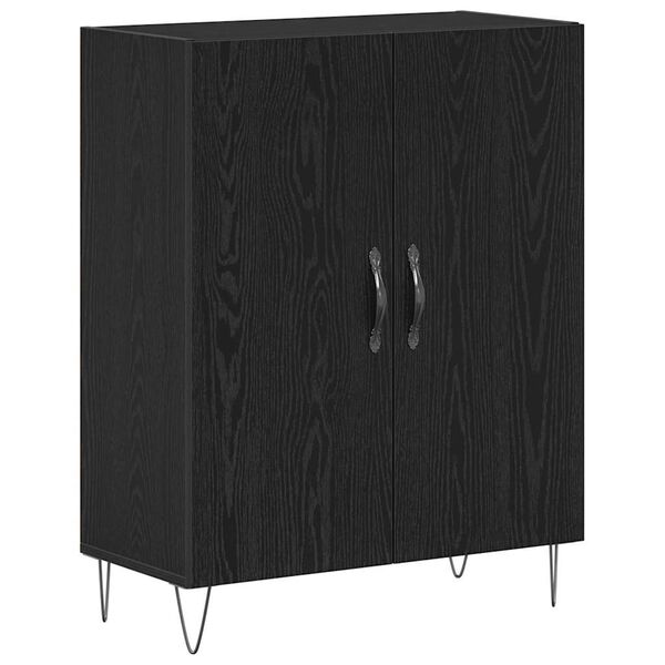 vidaXL Sideboard Sort eg 69,5 x 34 x 90 cm Konstrueret træ