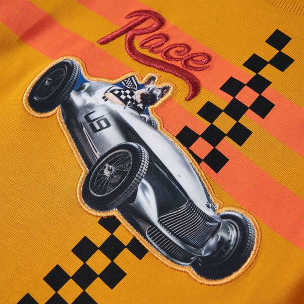 Lang&aelig;rmet T-shirt til b&oslash;rn str. 128 okkergul