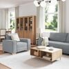 vidaXL Sofa 3 pcs Lysegr&aring; 220 x 80 x 84 cm Linned-blandet stof