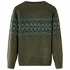 Sweater til børn str. 92 strikket kakifarvet