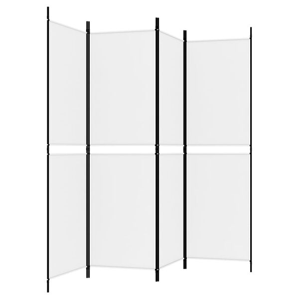 vidaXL 4-panels rumdeler 200x180 cm stof hvid