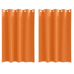 vidaXL M&oslash;rkl&aelig;gningsgardiner med ringe 2 pcs Lys Orange 175 x 140 cm