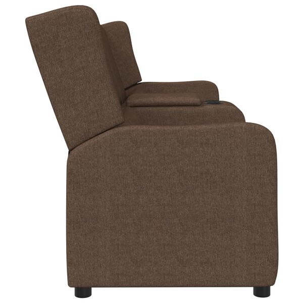 vidaXL 4-personers l&aelig;nestol med kopholder stof brun