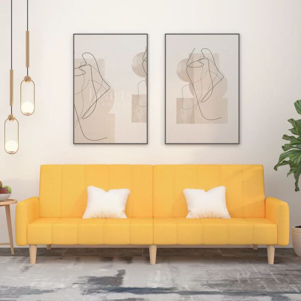 vidaXL 2-personers sovesofa stof gul