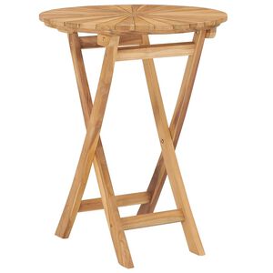 vidaXL foldbart havebord &Oslash; 60 cm massivt teaktr&aelig;