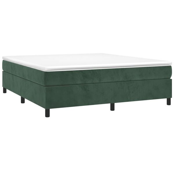 vidaXL Boxspring sengeramme Mørkegrøn 180x200 cm Fløjl
