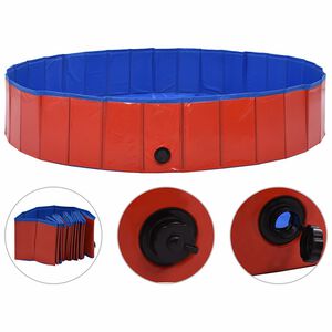 vidaXL foldbart hundebassin 160 x 30 cm PVC r&oslash;d