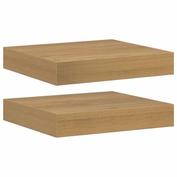 vidaXL V&aelig;ghylde 2 pcs Brun 23 x 23,5 x 4 cm Konstrueret tr&aelig;