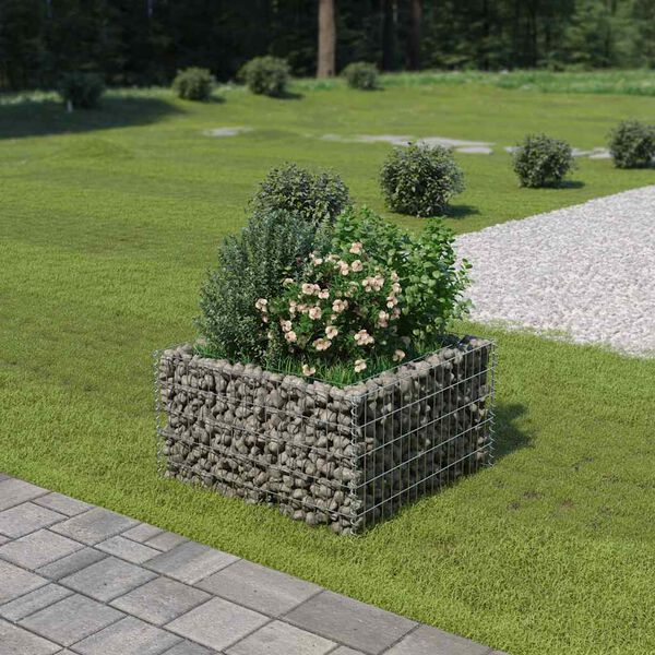 vidaXL gabion-højbed 90x90x50 cm galvaniseret stål