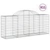 vidaXL buede gabionkurve 11 stk. 200x50x80/100 cm galvaniseret jern