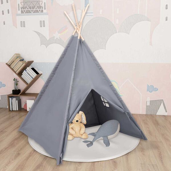 vidaXL tipi til børn 120x120x150 cm med bærepose polyester grå