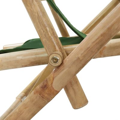 vidaXL campingstol bambus og stof grøn