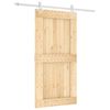 vidaXL Skyded&oslash;r Natur og hvid 100 x 210 cm Massivt Fyrretr&aelig;