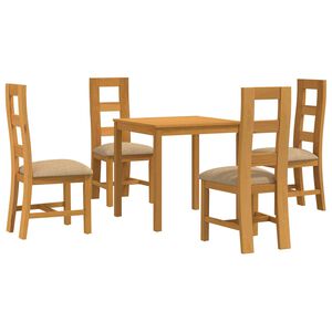 vidaXL Spisestues&aelig;t 5 stk. Beige Massivt Eg Tr&aelig;