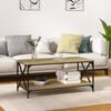 vidaXL sofabord 100x50x45 cm konstrueret tr&aelig; og jern sonoma-eg