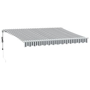 vidaXL markise 350x250 cm automatisk betjening antracitgr&aring; og hvid