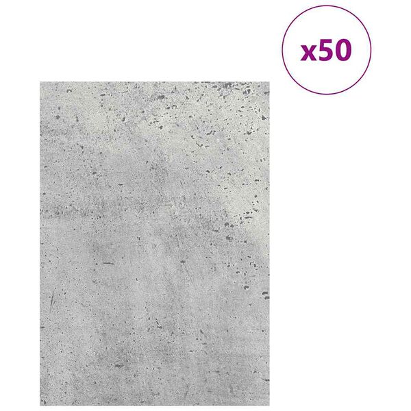 vidaXL Dekor Panels 50 pcs Beton Gr&aring; 21 x 30 x 0,27 cm Konstrueret tr&aelig;