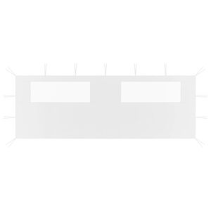 vidaXL pavillonv&aelig;g med vinduer 6x2 m hvid