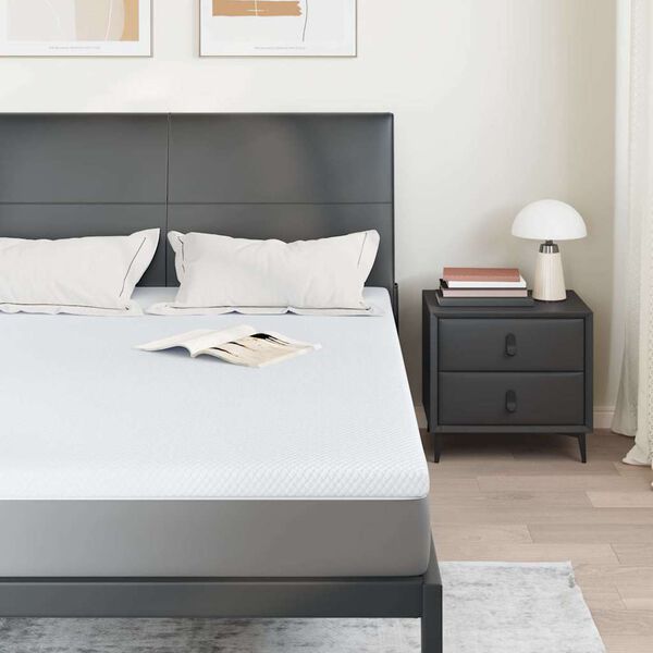 vidaXL Madras topper Hvid 140 x 200 cm Jacquard Stof