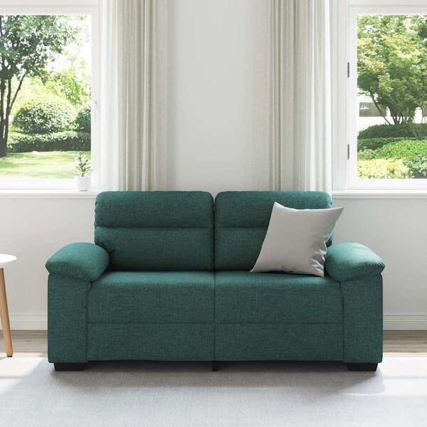 vidaXL 2-personers sofa 160x81x84 cm stof m&oslash;rkegr&oslash;n
