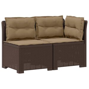 vidaXL 2-personers Havem&oslash;belsofa med Pudefyld Rattan Look 2-personers