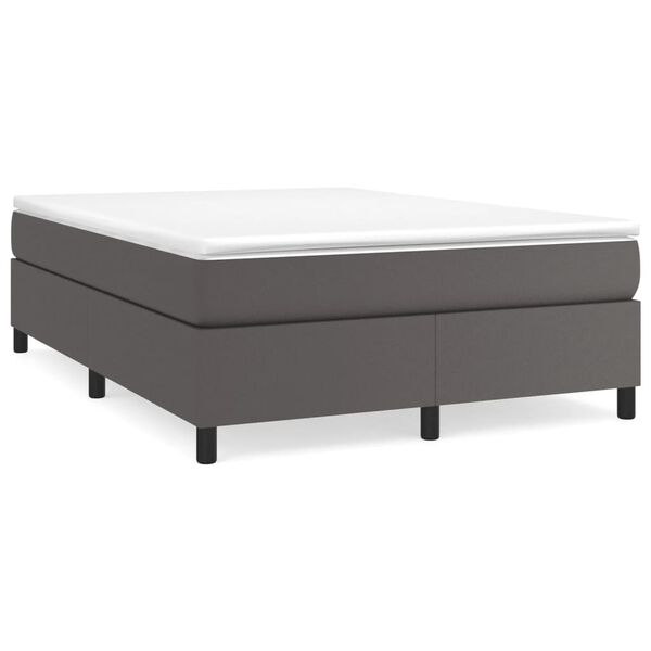 vidaXL Boxspring sengeramme 140x190 cm kunstl&aelig;der gr&aring;